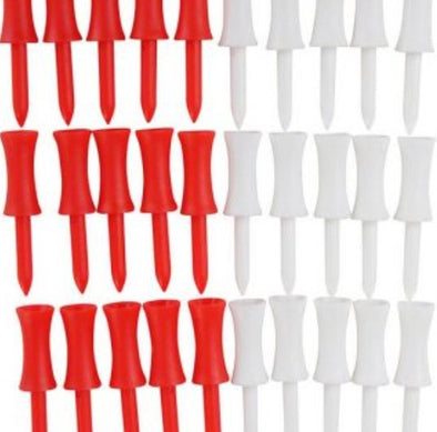 Apron Plastic Castle tees - golf - golftees - 2 1/8 inch - 30 stuks - rood - wit