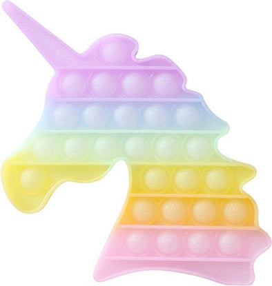 Pop-it Unicorn eenhoorn Rainbow met zilveren gloed