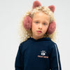 Hoodie trui voor meisjes in de kleur donkerblauw, kinderkleding shop online bij moon rebel kidswear